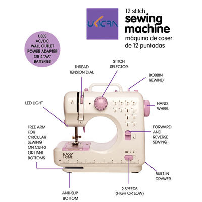 Huishoudelijke automatische zakhemd naaimachine met CE UFR-705 DC 6V/1200mA uitgang