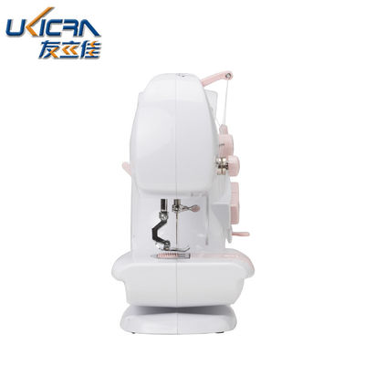Mini-huishoudelijke naaimachine UFR-601 met 0-5 mm naaldlengte in witte en roze kleur